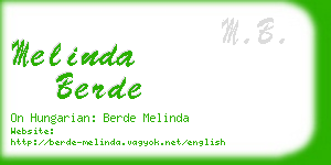melinda berde business card